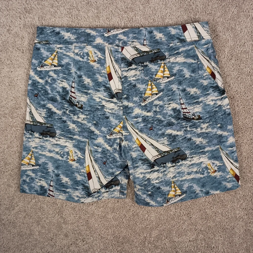 J.CREW Original‎ Swimwear Men's Board Shorts Sailboats Size 34
